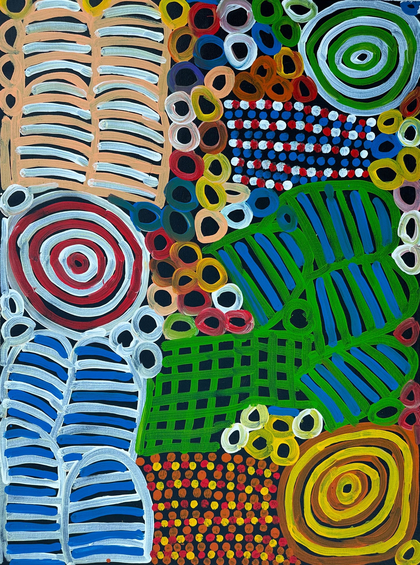 Betty Club Mbitjana + Awelye + Indigneus Art + Aboriginal Art + Australian Art + Body Paint Designs + Dot Art work + Painting + Women's Ceremony + Darwin Based Gallery 