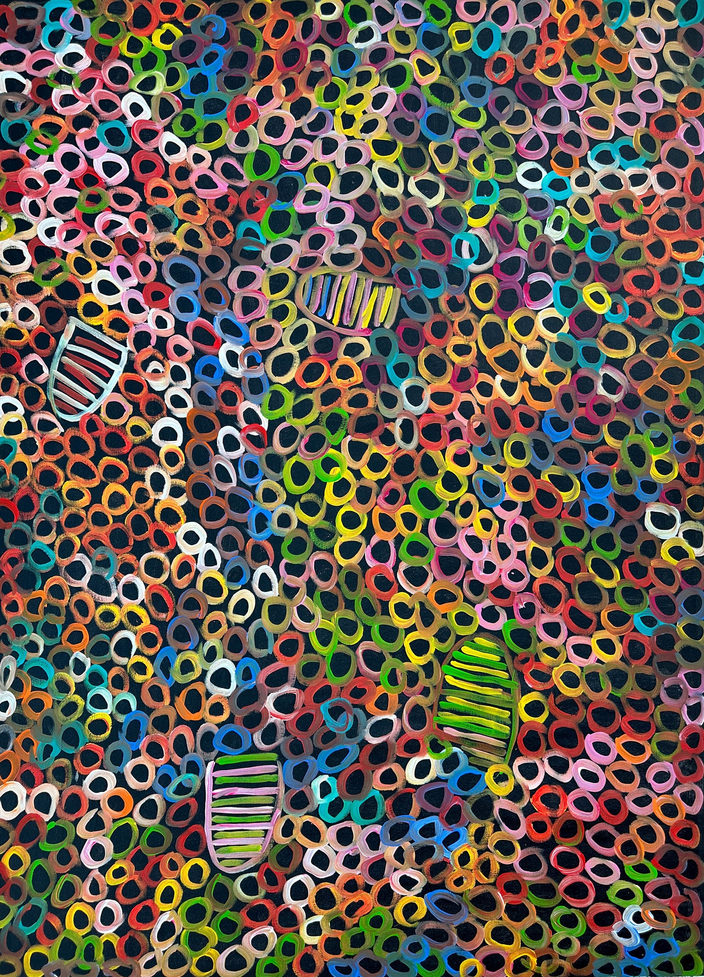Betty Club Mbitjana, Utopia, Anwekety, Awelye, Women’s Dreaming, Art for Sale, Indigenous Art for sale, Aboriginal art for sale, Australian Art, art for sale, painting for sale, art décor, interior décor, décor, womens ceremony, art work, art gallery, Altyerre Aboriginal Art, Darwin Art Gallery, Utopia, Utopian artist, art, painting, Ethical art, original art, direct from the artist, family business, famous artist, art lover, iconic art, art story, female artist, minnie pwerle, symbolism, iconography, women