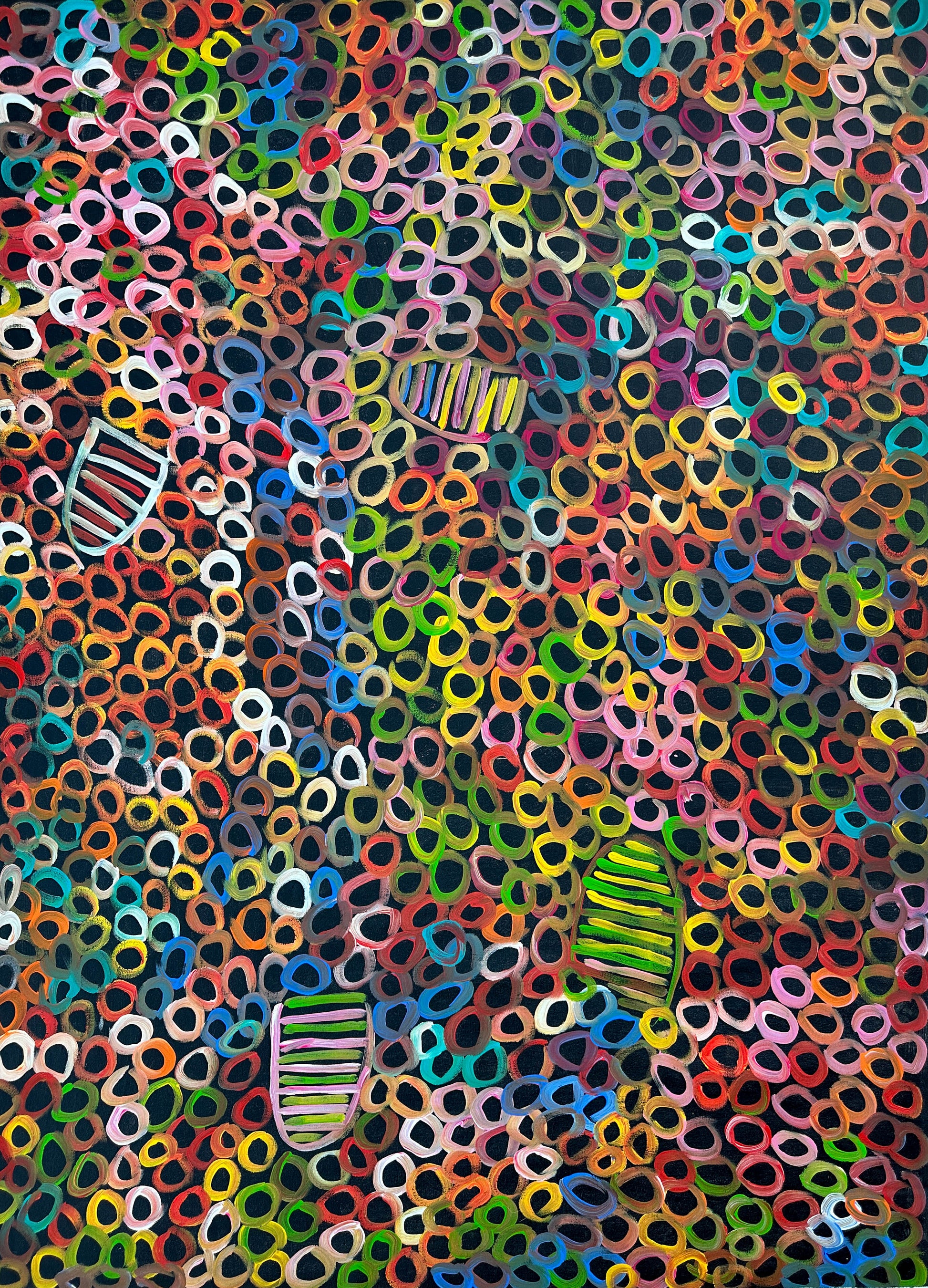 Betty Club Mbitjana, Utopia, Anwekety, Awelye, Women’s Dreaming, Art for Sale, Indigenous Art for sale, Aboriginal art for sale, Australian Art, art for sale, painting for sale, art décor, interior décor, décor, womens ceremony, art work, art gallery, Altyerre Aboriginal Art, Darwin Art Gallery, Utopia, Utopian artist, art, painting, Ethical art, original art, direct from the artist, family business, famous artist, art lover, iconic art, art story, female artist, minnie pwerle, symbolism, iconography, women