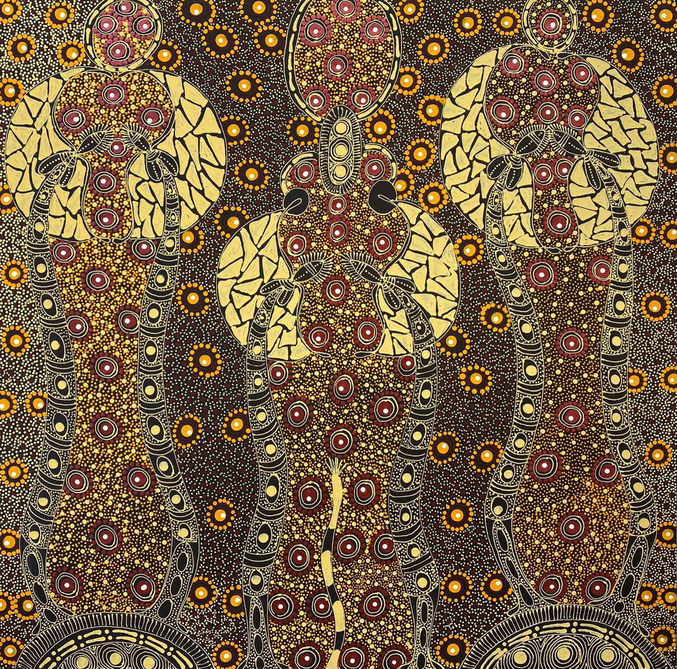 
Colleen Wallace, Colleen nungarrayi, colleen nungari, traditional art, contemporary art, altyere aboriginal art, aboriginal art, indigenous art, Australian art, dot painting, dot art work, art, artwork, art for sale, Ltyentye Apurte, painting, painting for sale, wall art, art gallery, Darwin gallery, northern territory, santa Teresa, décor, interior décor, interior design, dot painting, office décor, dot art, art collector, famous artist, dreamings, colour, colourful, intricate, Dream time sisters,
