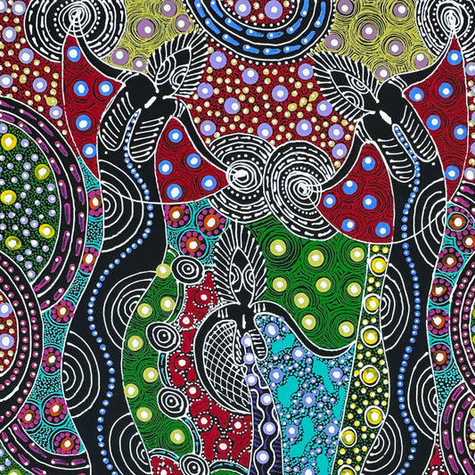 Santa Teresa + Ltyentye Apurte + Dot Art + Painting + Colour + Dreamtime Sisters + Indigenous Art + Aboriginal Art + Australian Art + Painting for Sale + Darwin Based Gallery + Family owned gallery + art for sale + painting for sale 