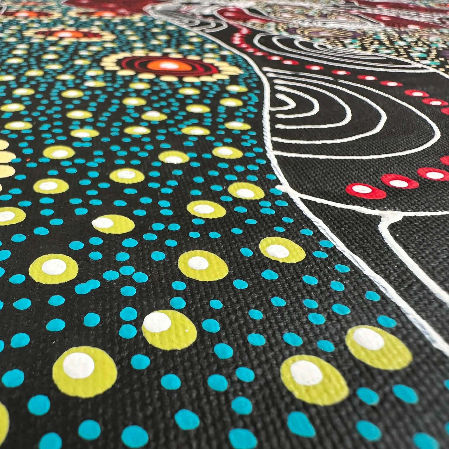 
#ColleenWallace #Colleennungarrayi #colleennungari #traditionalart #contemporaryart #aboriginalart #indigenousart #australianart #dotpainting #dotartwork #art #artwork #artforsale #painting #paintingforsale #wallart #artgallery #darwinbasedgallery #northernterritory #artstory #knowledge #decor #interiordecor #interiordesign #office #officedecor #artlover #artcollector #famousartist #dreamings #colour #colourful #intricate #Dreamtimesisters #santteresa #ltyentyeapurte #easternarrernte #altyerreaboriginalar
