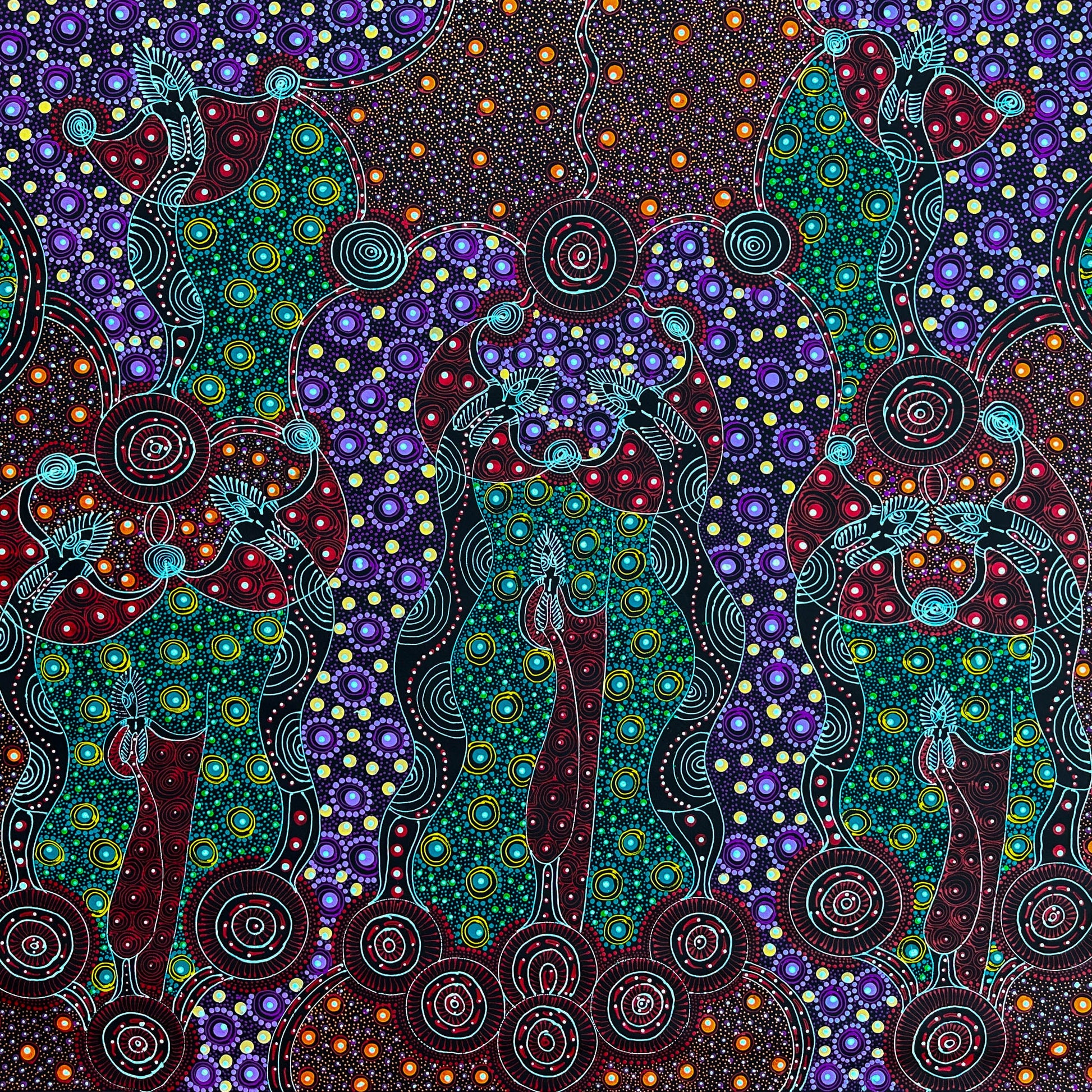 Colleen Wallace, Colleen nungarrayi, colleen nungari, traditional art, contemporary art, altyere aboriginal art, aboriginal art, indigenous art, Australian art, dot painting, dot art work, art, artwork, art for sale, Ltyentye Apurte, painting, painting for sale, wall art, art gallery, Darwin gallery, northern territory, santa Teresa, décor, interior décor, interior design, dot painting, office décor, dot art, art collector, famous artist, dreamings, colour, colourful, intricate, Dream time sisters, 