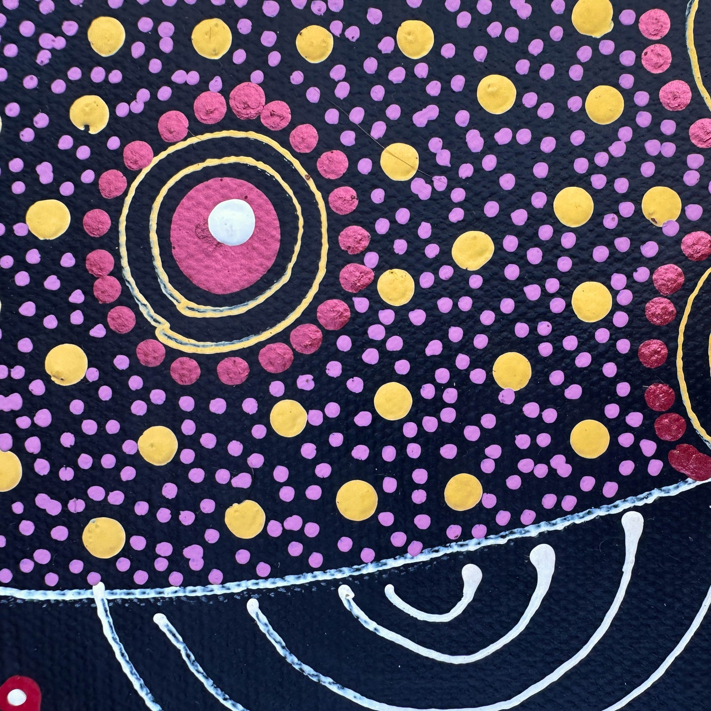 Colleen Wallace, Colleen nungarrayi, colleen nungari, traditional art, contemporary art, altyere aboriginal art, aboriginal art, indigenous art, Australian art, dot painting, dot art work, art, artwork, art for sale, Ltyentye Apurte, painting, painting for sale, wall art, art gallery, Darwin gallery, northern territory, santa Teresa, décor, interior décor, interior design, dot painting, office décor, dot art, art collector, famous artist, dreamings, colour, colourful, intricate, Dream time sisters,