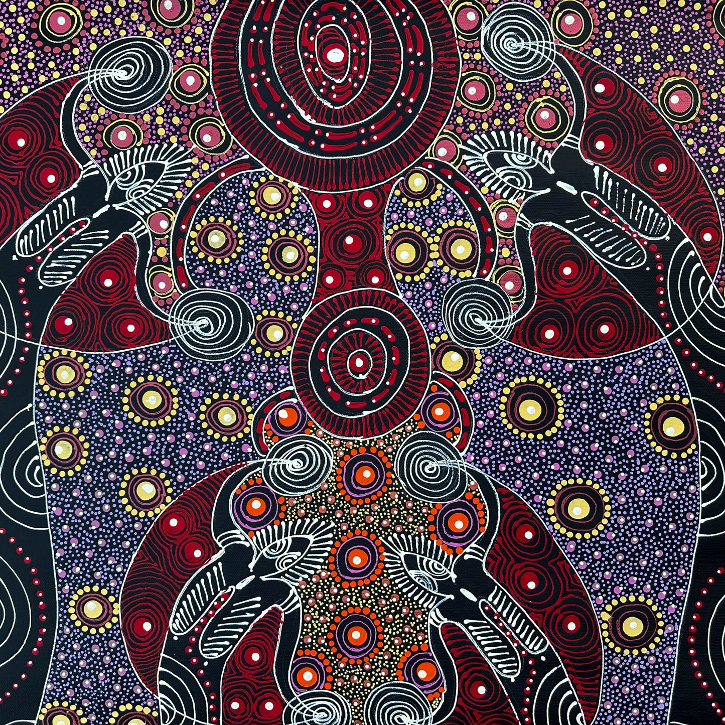 Colleen Wallace, Colleen nungarrayi, colleen nungari, traditional art, contemporary art, altyere aboriginal art, aboriginal art, indigenous art, Australian art, dot painting, dot art work, art, artwork, art for sale, Ltyentye Apurte, painting, painting for sale, wall art, art gallery, Darwin gallery, northern territory, santa Teresa, décor, interior décor, interior design, dot painting, office décor, dot art, art collector, famous artist, dreamings, colour, colourful, intricate, Dream time sisters,