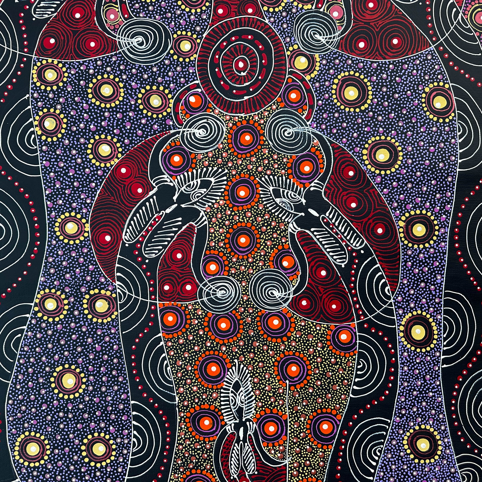 Colleen Wallace, Colleen nungarrayi, colleen nungari, traditional art, contemporary art, altyere aboriginal art, aboriginal art, indigenous art, Australian art, dot painting, dot art work, art, artwork, art for sale, Ltyentye Apurte, painting, painting for sale, wall art, art gallery, Darwin gallery, northern territory, santa Teresa, décor, interior décor, interior design, dot painting, office décor, dot art, art collector, famous artist, dreamings, colour, colourful, intricate, Dream time sisters,