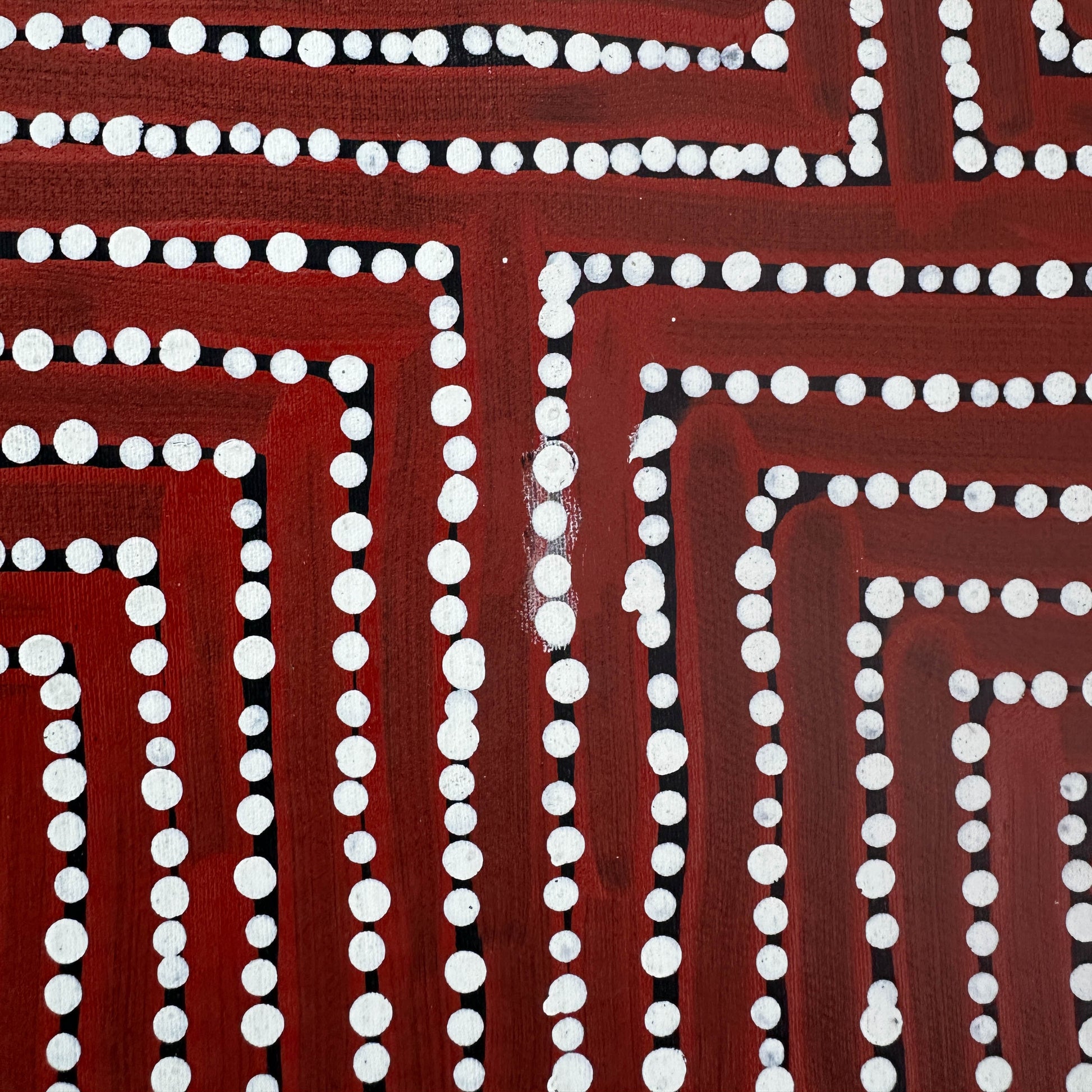 Caroline Ward Nakamarra, Walla Walla, Indigenous art, aboriginal art, austrailan painting, art for sale, painting for sale, altyerre aboriginal art, art gallery, Darwin gallery, dot art, dot painting, Pintupi, Kiwirrkurra, Western Australia, dreaming, interior décor, décor, interior decorating, art collector, western desert art, 