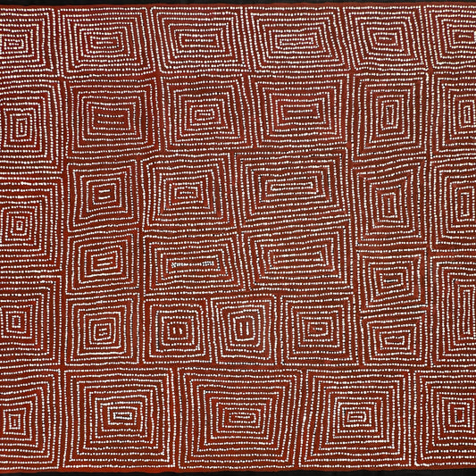 Caroline Ward Nakamarra, Walla Walla, Indigenous art, aboriginal art, austrailan painting, art for sale, painting for sale, altyerre aboriginal art, art gallery, Darwin gallery, dot art, dot painting, Pintupi, Kiwirrkurra, Western Australia, dreaming, interior décor, décor, interior decorating, art collector, western desert art, 