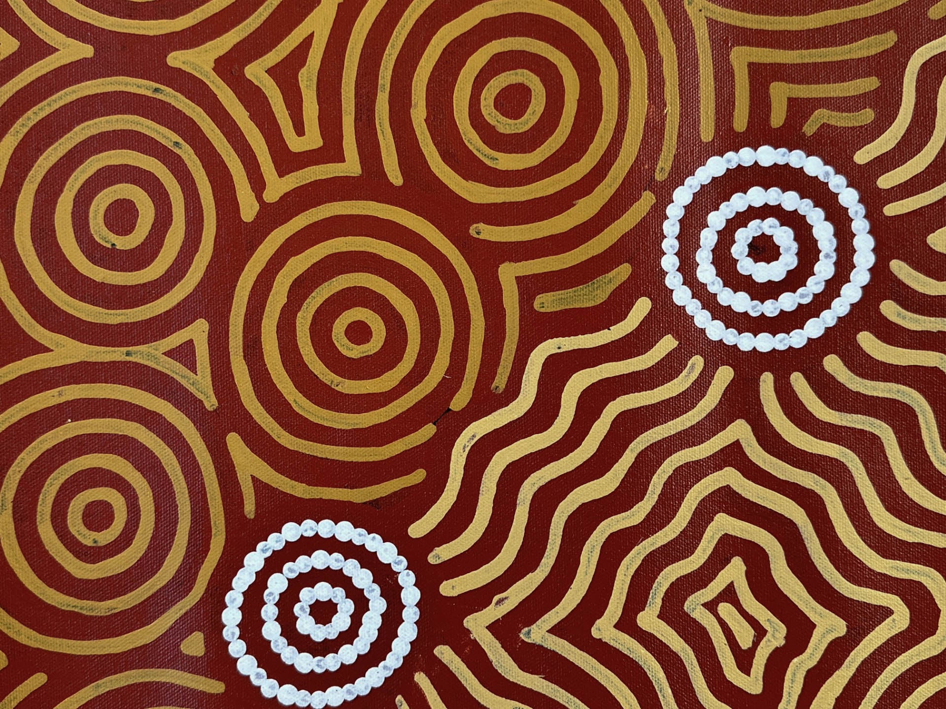Indigenous Art - Julie Napaltjarri Dempsey Claypan Swamp - Authentic Aboriginal Art from Darwin Aboriginal Artworks