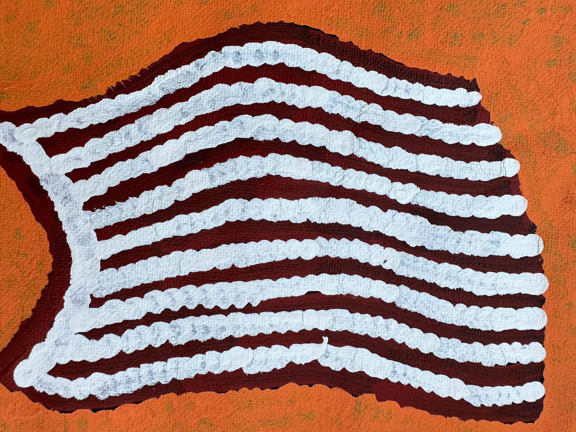 Jennifer Nginana Mitchell + Western Desert Artist + Painting + Symbolism + Iconography + Traditional Art + Aerial Artwork + Darwin Based Gallery + Indigenous Art + Aboriginal Art + Australian Art