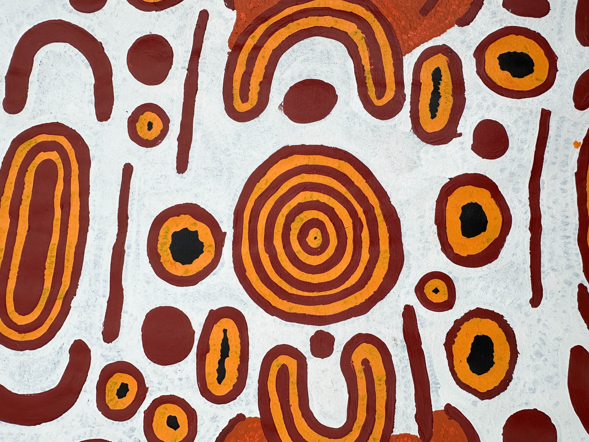 #JenniferNginanaMitchell #WesternDesert #AboriginalArt #IndigneousArt #ArtforSale #PaintingforSale #InteriorDesign #InteriorDecor #Painting #Art #Dreaming #ArtStory #DarwinNorthernTerritory #Darwin #ArtGallery #DarwinArtGallery #Canvas #ArtWork #AustralianArt #AerialPerspective #Artist #originalart #JM467#Altyerre #AltyerreAboriginalArt 