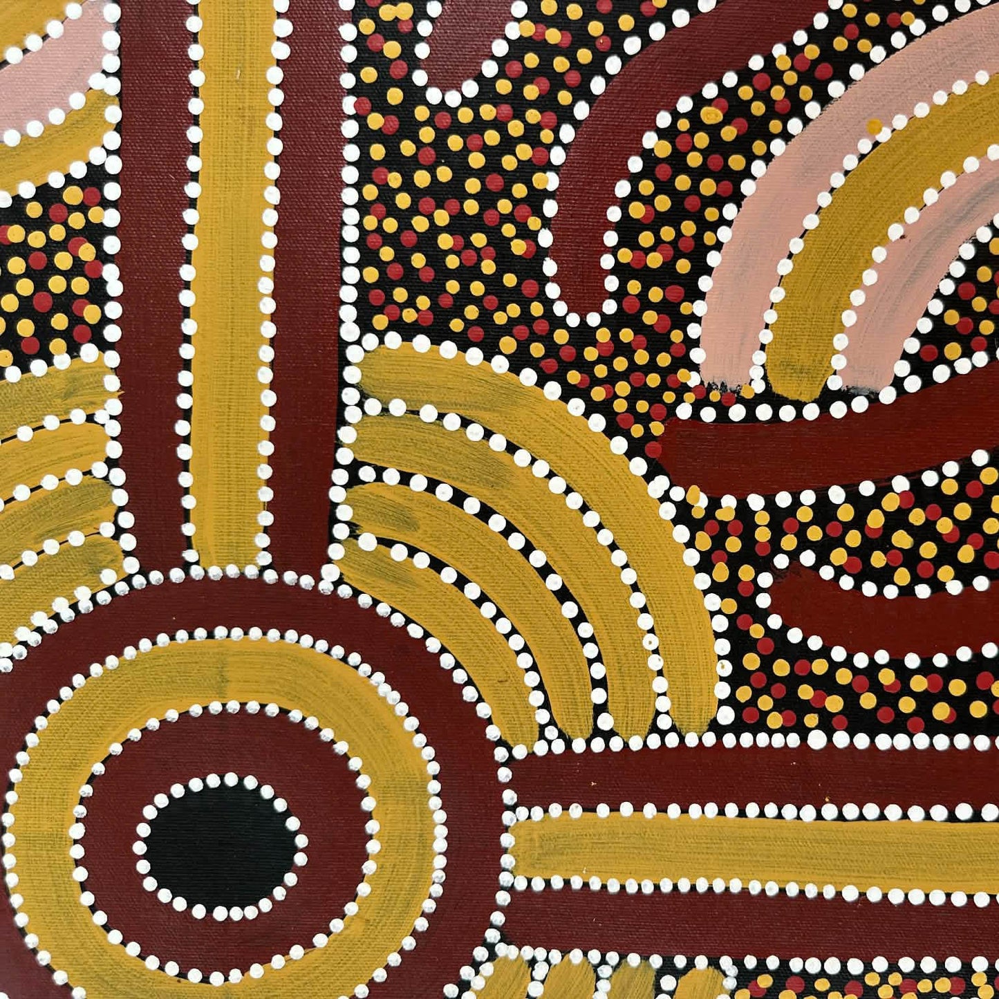 #lindsaybird #lindsaybirdmpetyane #utopia #anmatyerre #traditionalart #aboriginalart #indigenousart #australianart #dotpainting #dotartwork #art #artwork #artforsale #painting #paintingforsale #wallart #artgallery #darwinbasedgallery #northernterritory #artstory #knowledge #decor #interiordecor #interiordesign #office #officedecor #artlover #artcollector #famousartist #dreamings #bushplum #ochrecolours #maleartist 