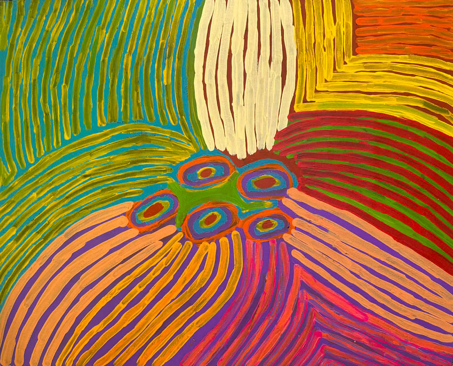 #makintinapanangka #westerndesert #pintupi #indigenousart #aboriginalart #australianart #colourful #dreaming #artcollector #orderofaustralia #artstory #knowledge #kintore #artlover #altyerreaboriginalart #artgallery #darwingallery #familybusiness #artforsale #painting #art #paintingforsale #artdecor #decor #interiordesign #interiordecorating 