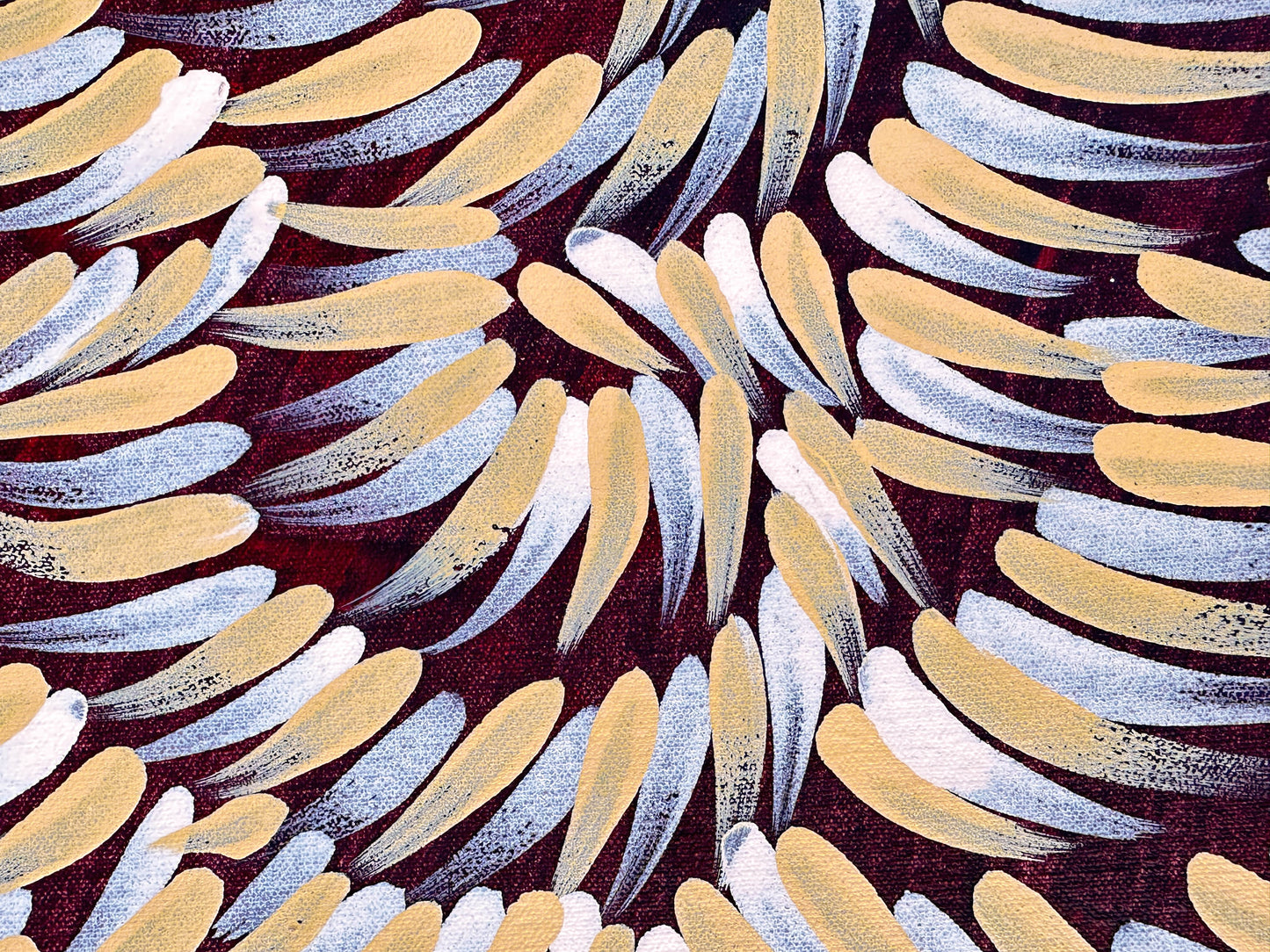 Mary Rumble Pitjara + Utopia + Bush Medicine Leaves + Altyerre Aboriginal Art + Art gallery + indigenous art + Australian Art + aboriginal art + darwin based gallery + family owned business + home decor + wall art + art work + painting + decor + interior + interior designer +