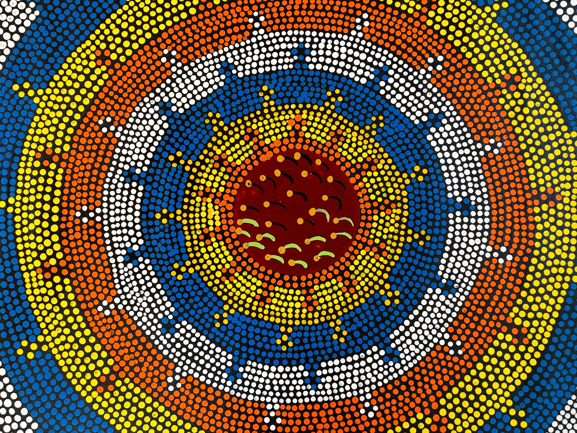 Shop Indigenous Art Online - Mary Ross Nabarula's Damper Seed Painting at Darwin Aboriginal Artworks