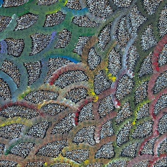 Mary Rumble Pitjara Petyarre + Utopia  + Body Paint + Awelye + Dot Painting + Dot Art + Utopia + Indigenous Art + Aboriginal Art + Australian Art + Darwin Based Gallery 