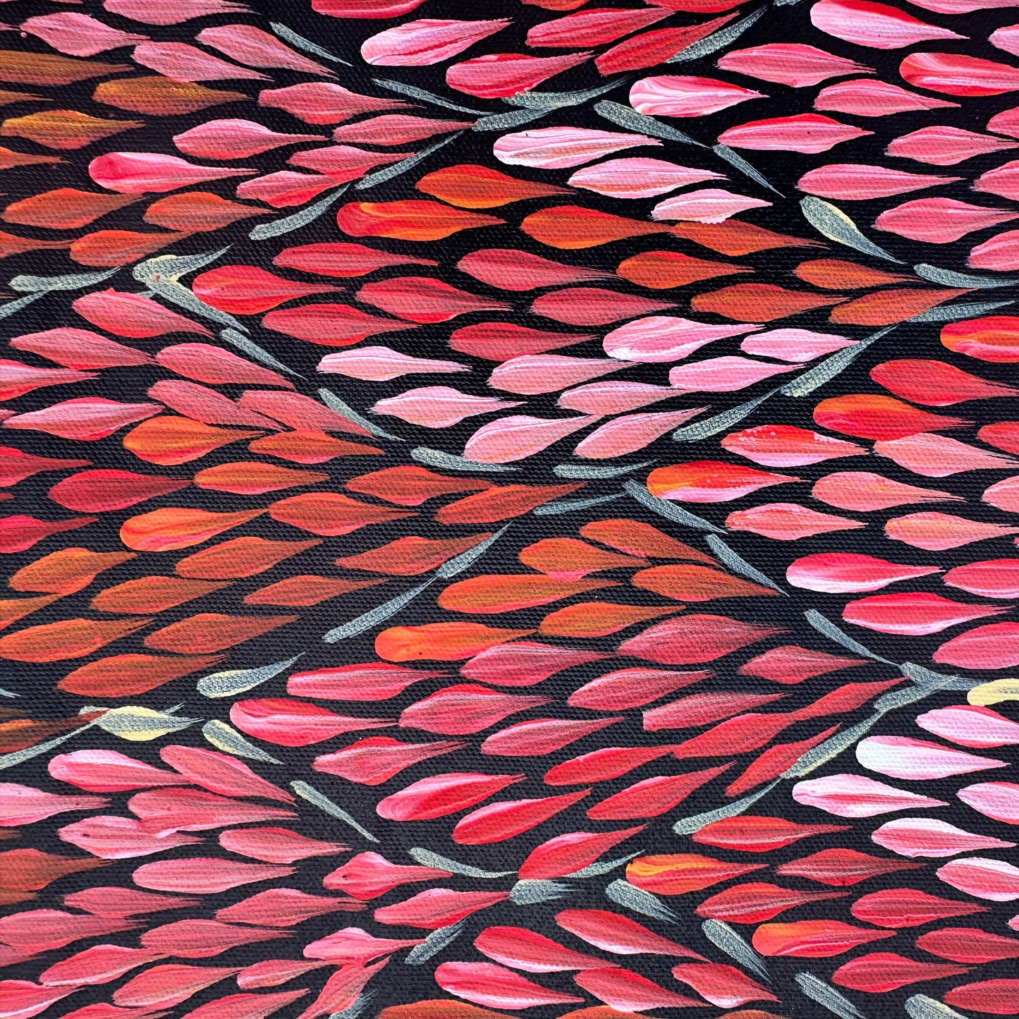 Margaret Turner Petyarre, Aboriginal art, Indigenous Art, Australian Art, Lake Nash, Northern Territory, Aboriginal Artist, art, art for sale , painting for sale, bush medicine, Darwin gallery, Altyerre Aboriginal Art, Original Art, Direct from the artist, ethical art, family business, interior decor, art gallery, wall art, bush medicine leaves, art décor, interior designer, beautiful art, colourful art, Interior design, Amatyerre, Outback Australia, Art collector, Office art, office artwork, Interior decor