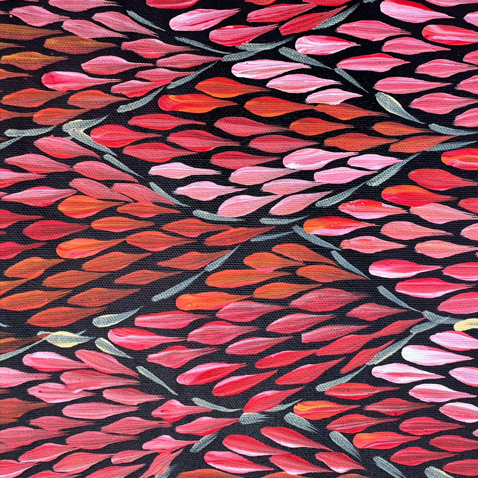 Margaret Turner Petyarre, Aboriginal art, Indigenous Art, Australian Art, Lake Nash, Northern Territory, Aboriginal Artist, art, art for sale , painting for sale, bush medicine, Darwin gallery, Altyerre Aboriginal Art, Original Art, Direct from the artist, ethical art, family business, interior decor, art gallery, wall art, bush medicine leaves, art décor, interior designer, beautiful art, colourful art, Interior design, Amatyerre, Outback Australia, Art collector, Office art, office artwork, Interior decor