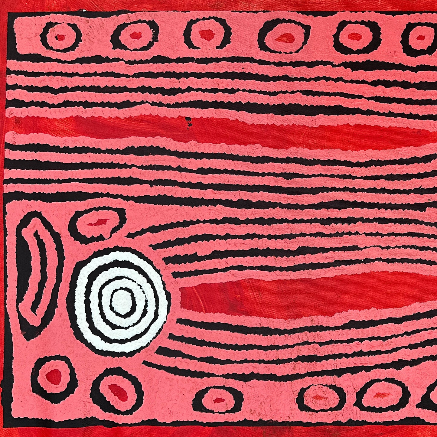 Ningura Naparrula Gibson, Wirrulnga, Western Desert Art, Australian art, Indigenous Art, Aboriginal art, art for sale, painting for sale, famous indigenous artist, Aboriginal art for sale, Indigenous art for sale, Women’s ceremony, dreaming, Altyerre Aboriginal Art, Art gallery, Darwin gallery, kintore, Pintupi, Australian stamp, paris, art collector, art lover, ethical art, original art, direct from the artist, muse du quai branly, décor, office décor, wall art, interior decorating, interior, home décor, d