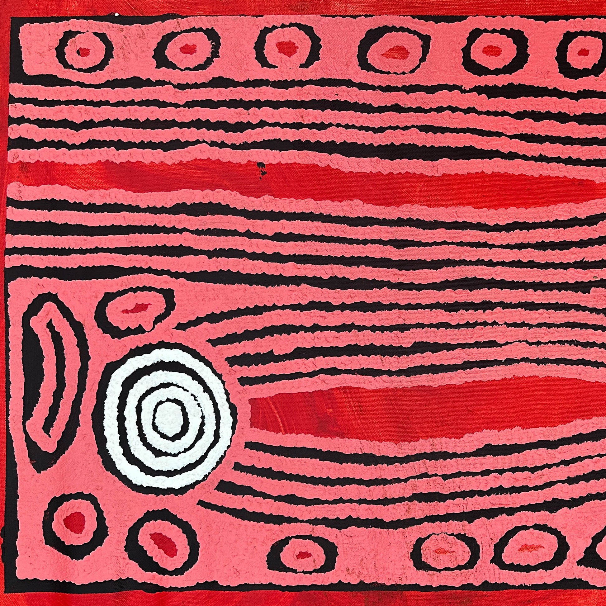 Ningura Naparrula Gibson, Wirrulnga, Western Desert Art, Australian art, Indigenous Art, Aboriginal art, art for sale, painting for sale, famous indigenous artist, Aboriginal art for sale, Indigenous art for sale, Women’s ceremony, dreaming, Altyerre Aboriginal Art, Art gallery, Darwin gallery, kintore, Pintupi, Australian stamp, paris, art collector, art lover, ethical art, original art, direct from the artist, muse du quai branly, décor, office décor, wall art, interior decorating, interior, home décor, d