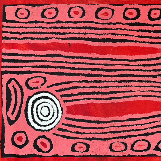 Ningura Naparrula Gibson, Wirrulnga, Western Desert Art, Australian art, Indigenous Art, Aboriginal art, art for sale, painting for sale, famous indigenous artist, Aboriginal art for sale, Indigenous art for sale, Women’s ceremony, dreaming, Altyerre Aboriginal Art, Art gallery, Darwin gallery, kintore, Pintupi, Australian stamp, paris, art collector, art lover, ethical art, original art, direct from the artist, muse du quai branly, décor, office décor, wall art, interior decorating, interior, home décor, d