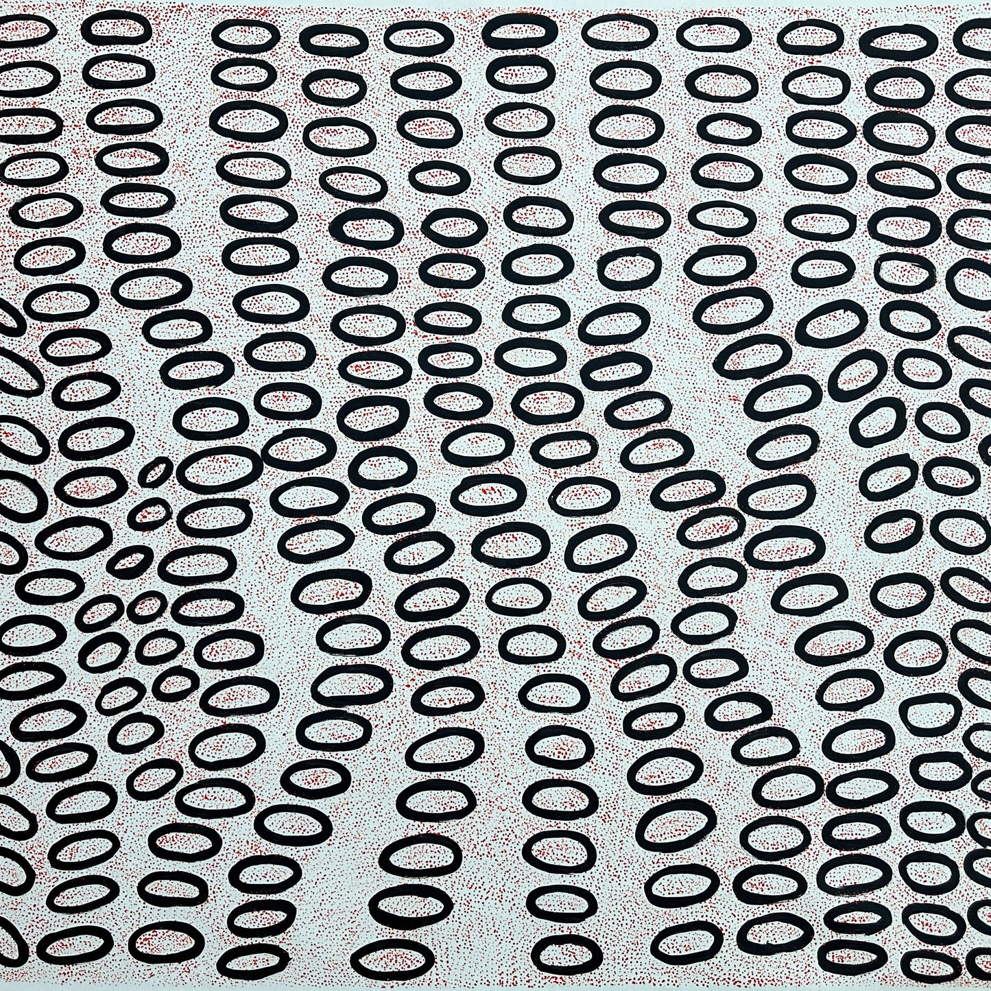 Ngoia pollard napaltjarri, indigenous art, aboriginal art, Australian art, altyerre aboriginal art, art for sale, painting, painting for sale, swamps, swamps at nyrripi, haasts bluff, Walpiri, art gallery, contemporary art, Darwin gallery, family owned business, aboriginal culture, native Australian, artist, white, black, red, dot painting, dot art, art collector, original art, ethical art, direct from the artis, dreaming, dreamtime, story telling, indigenous culture, indigenous australia, first nations  