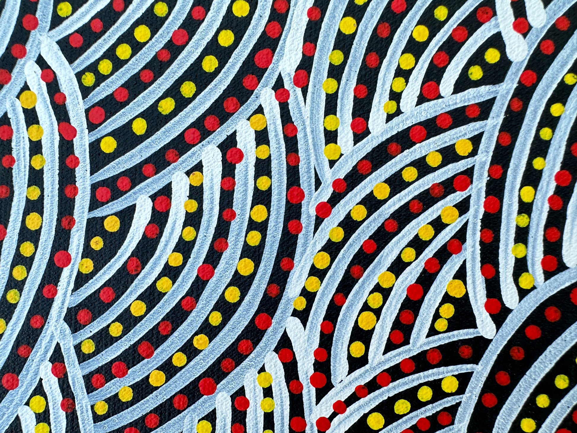 Patricia Kamara Rambler + Utopia + Aboriginal Art + Indigenous Art + Australian Art + Art for Sale + artwork for sale + painting for sale + Darwin based gallery + Dot artwork + Dot painting + body paint + women's ceremony + women's dreaming + altyerre aboriginal art + gallery