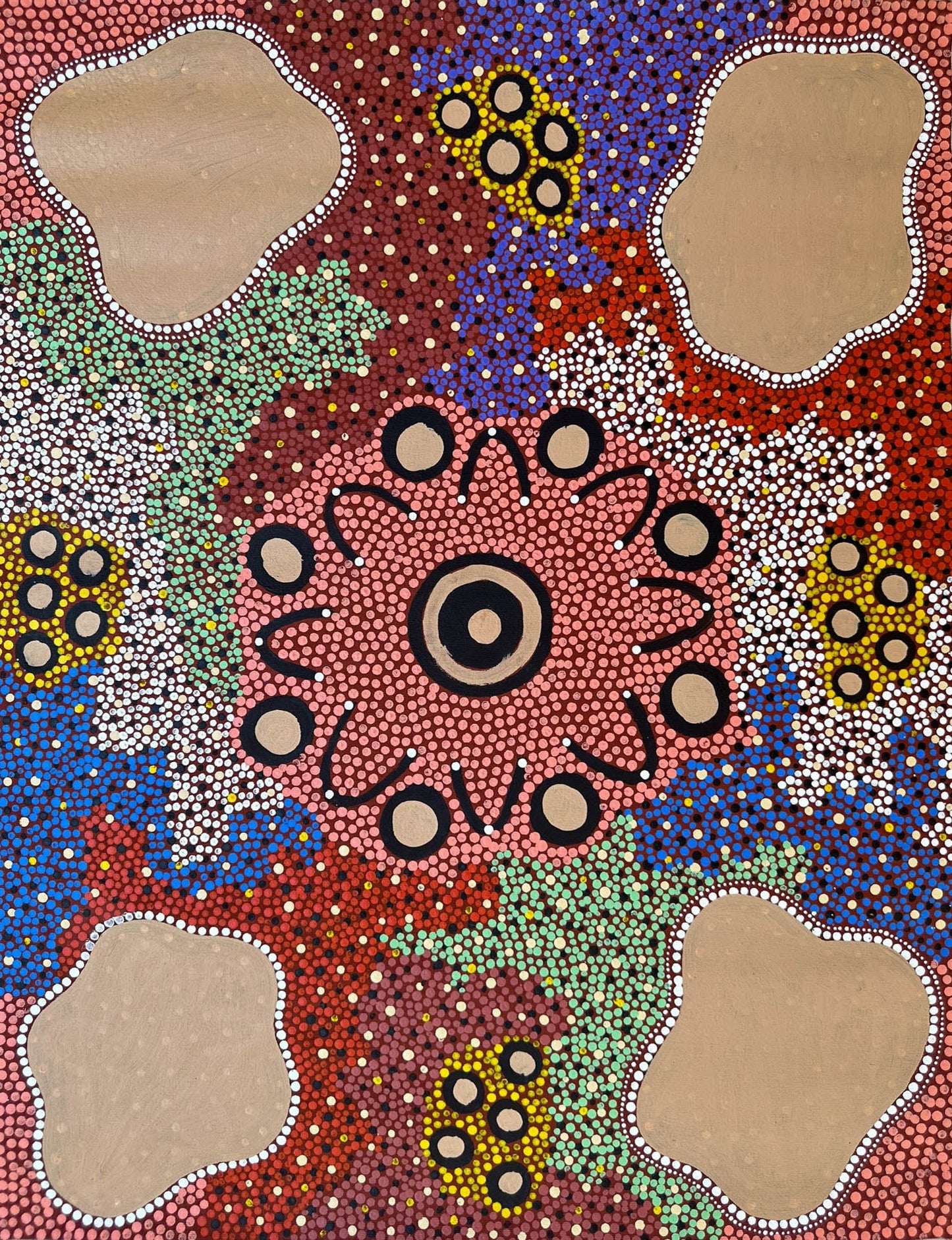 Patsy Ross + Indigenous Art + Aboriginal Art + Australian Art + Darwin Based Gallery + Dot Art Painting + Contemporary + Traditional Art + Iconography + Symbolism
