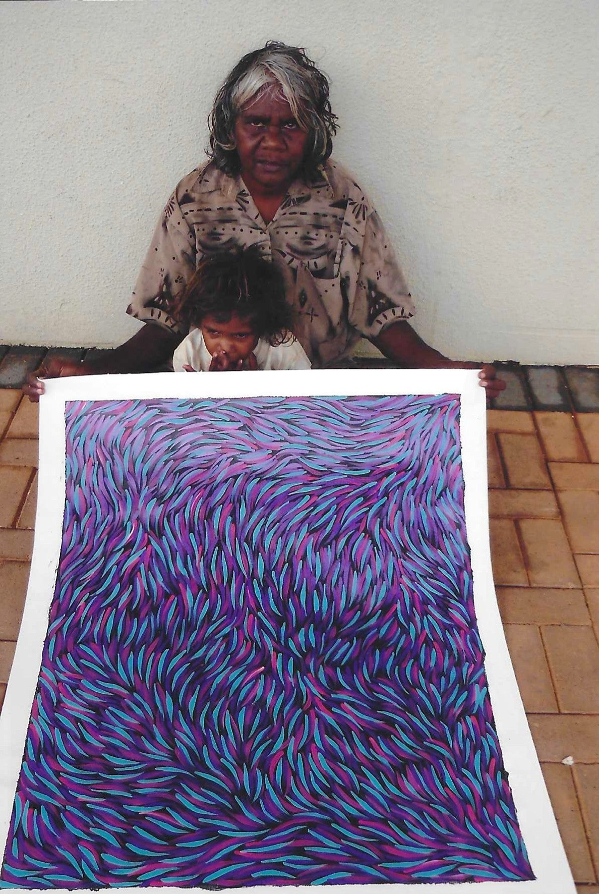 Rosemary Pitjara Petyarre, Utopia, Northern Territory, Outback, Indigenous Art, Aboriginal Art, Australian Art, Bush Yam Leaves, Bush Medicine Leaves, Art, Art Gallery, Art for Sale, Painting, Painting for sale, Altyerre Aboriginal Art, Darwin Gallery, Art Décor, Interior Décor, Wall Art, Interior Decorator, Ethical Art, Original Art, Direct From the Artist, Family Business, Anmatyerre, Movement, Colourful, Beautiful Art, Utopia, Utopian Artist, 