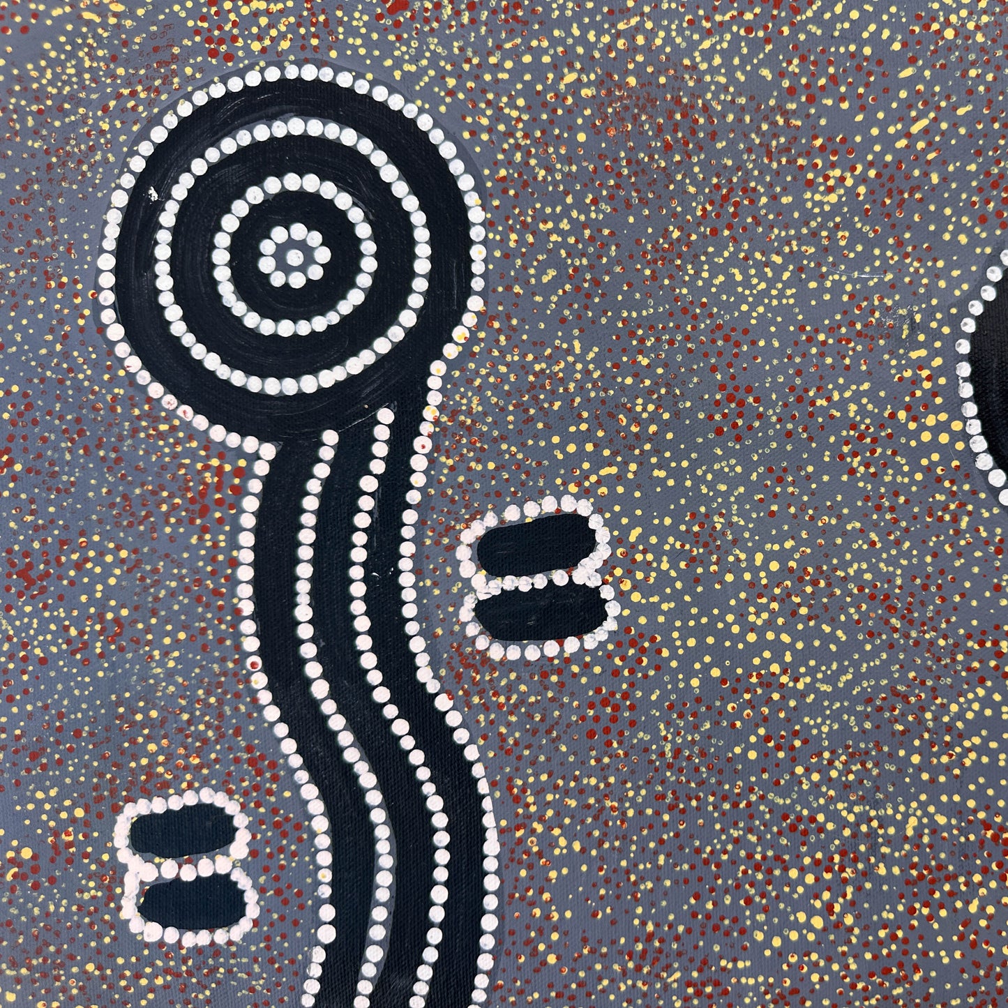 Rex Daniel Granites Japanangka, Yuendumu, Northern Territory, Warlpiri, Bush Tucker, Honey Ant, My Country, Central Desert, Aboriginal Art, Indigenous Art, Australian Art, Indigenous art for sale, Aboriginal art for sale, Bush Tucker, My Country, Centenary Medal, interior design, wall art, altyerre aboriginal art, Darwin art gallery, family business, ethical art, authentic art, outback Australia, décor,