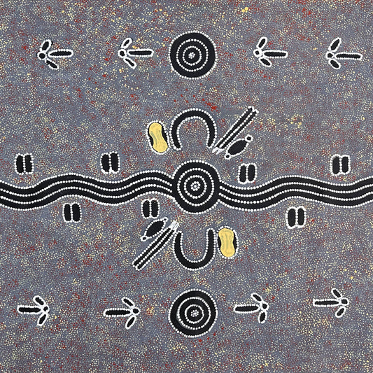 Rex Daniel Granites Japanangka, Yuendumu, Northern Territory, Warlpiri, Bush Tucker, Honey Ant, My Country, Central Desert, Aboriginal Art, Indigenous Art, Australian Art, Indigenous art for sale, Aboriginal art for sale, Bush Tucker, My Country, Centenary Medal, interior design, wall art, altyerre aboriginal art, Darwin art gallery, family business, ethical art, authentic art, outback Australia, décor,