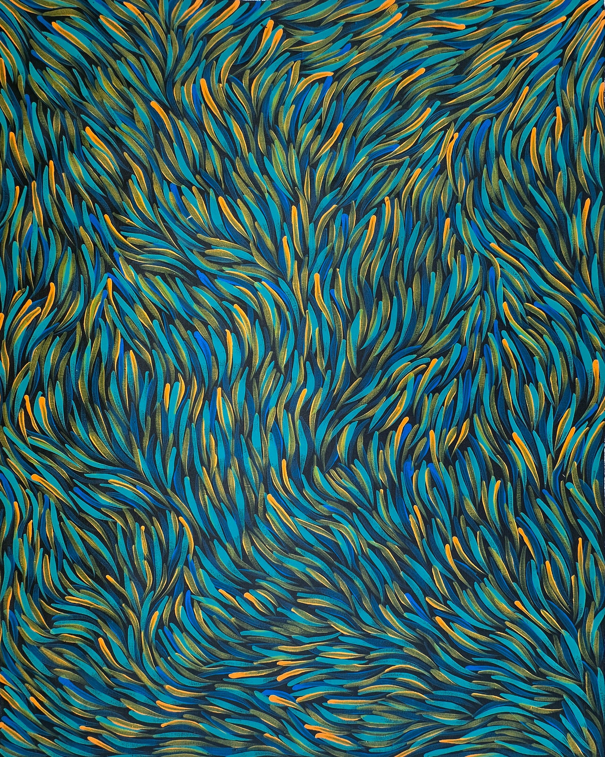 Rosemary Pitjara Petyarre, Utopia, Northern Territory, Outback, Indigenous Art, Aboriginal Art, Australian Art, Bush Yam Leaves, Bush Medicine Leaves, Art, Art Gallery, Art for Sale, Painting, Painting for sale, Altyerre Aboriginal Art, Darwin Gallery, Art Décor, Interior Décor, Wall Art, Interior Decorator, Ethical Art, Original Art, Direct From the Artist, Family Business, Anmatyerre, Movement, Colourful, Beautiful Art, Utopia, Utopian Artist, 
