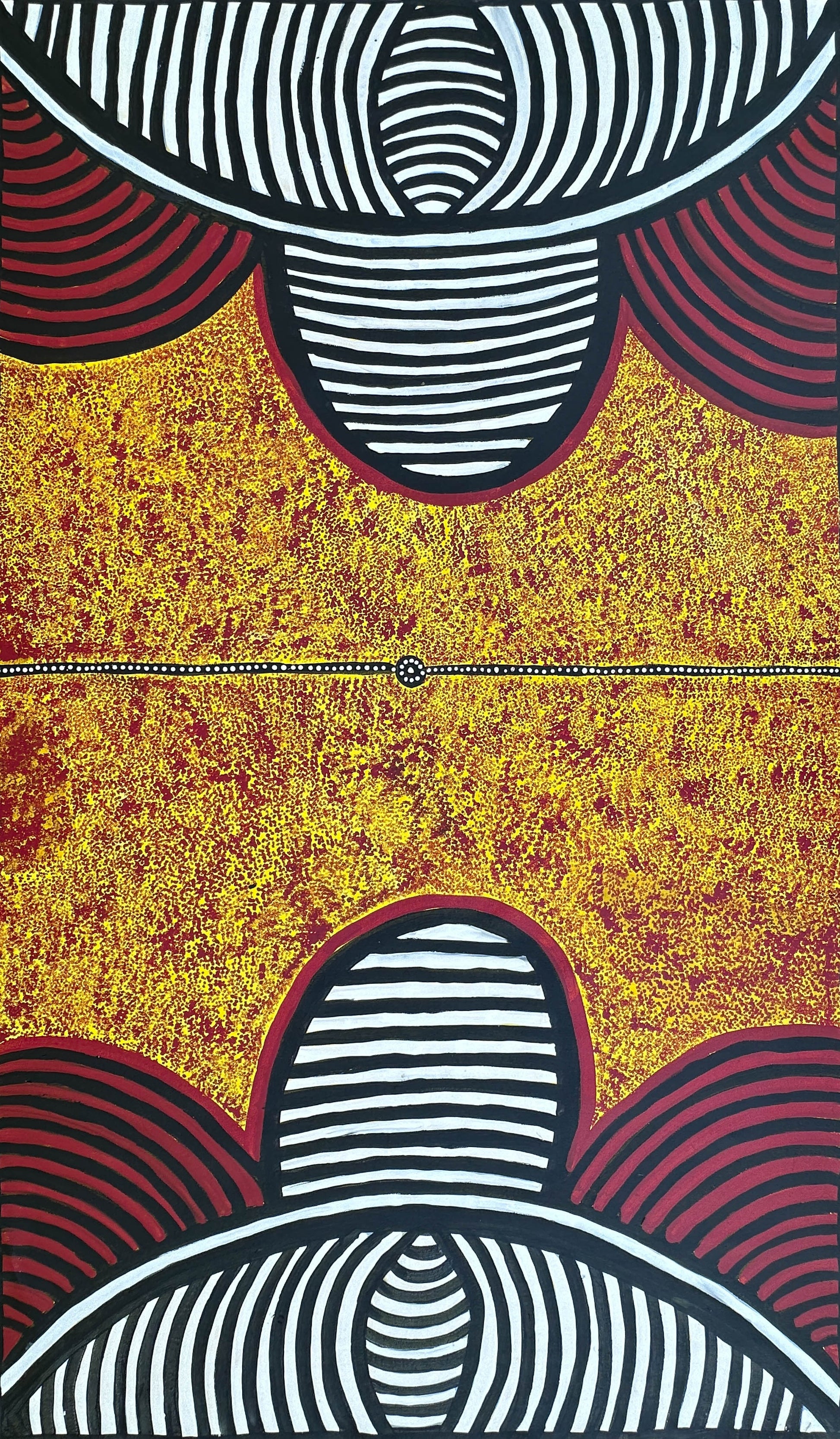 Tanya Bird Mpetyane + Utopia + Paddy Bird + Eileen Bird + Body Paint Designs + Art for Sale + Painting for sale + Indigenous Art + Aboriginal Art + Australian Art + Women's ceremony + Wild Bush Berries + Bush Berries + Dot Art + Dancing lines + Darwin Based Gallery