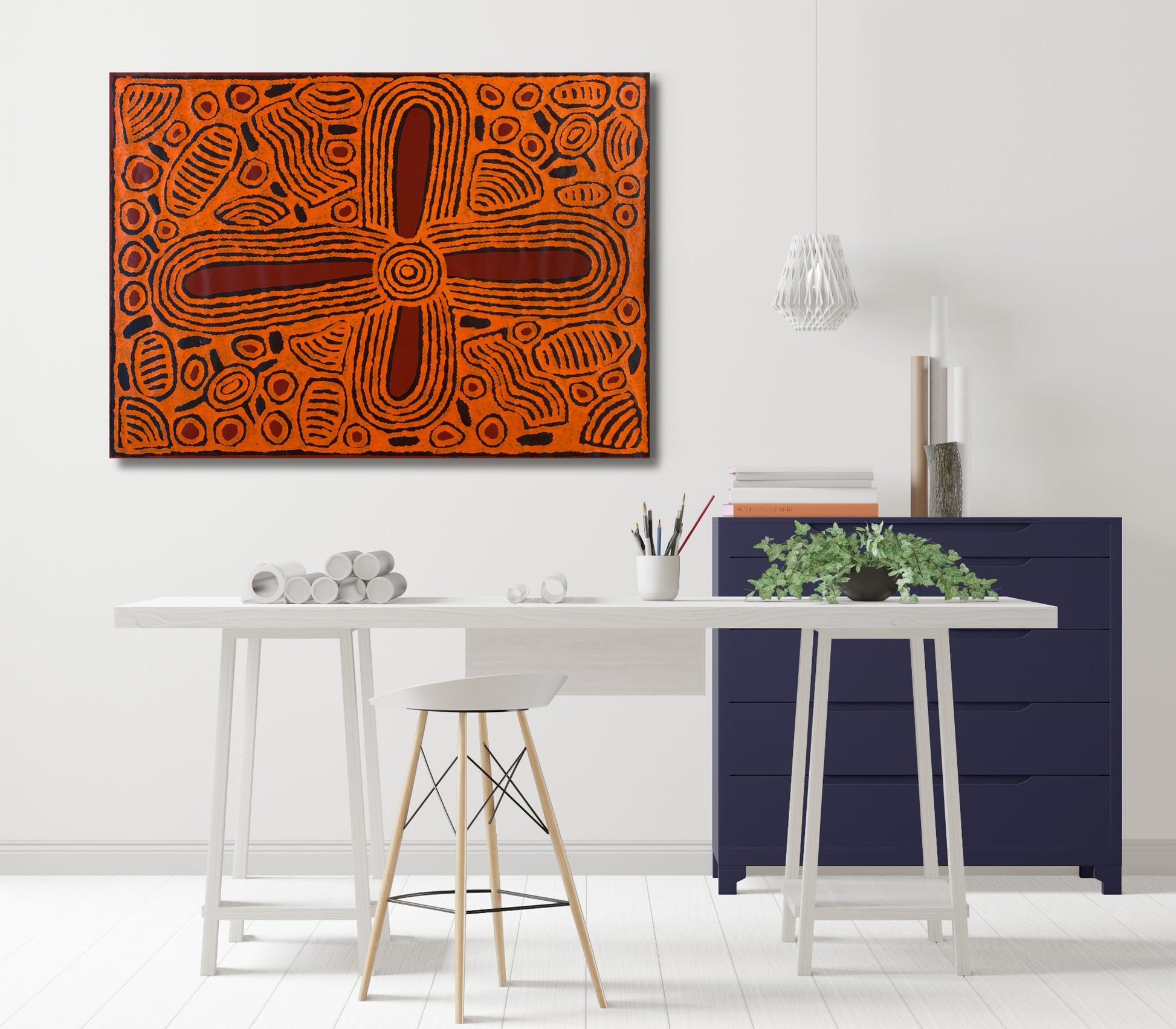 Barbara Napangarti Reid, Gibson Desert, Western Australia, Indigneous art, Aboriginal art, Australian Art, Indigenous art for sale, Aboriginal art for sale, womens ceremony, bush apple, bush tucker, Darwin gallery, altyerre aboriginal art, interior design, Interior décor, family business, outback Australian art, Ngaanyatjarra, Iconography, Symbolism, dreaming 