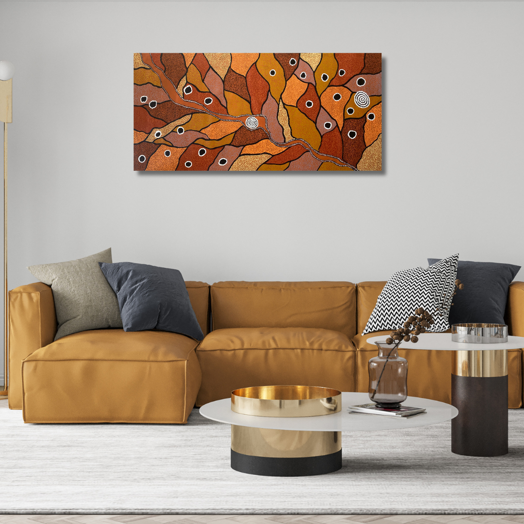 #lindyloubennett #country #indiginousart #aboriginalart #australianart #dockerriver #Kltukatjara #artforsale #paintingforsale #art #wallart #decor #interiordesign #interiordecor #artgallery #darwingallery #art #painting #topographyart #aerialart #knowledge #artstory #altyerreaboriginlartgallery #altyerreaboriginalart #artcollector #ochrecolours #gold #beautifulart #dotart #dotartpainting