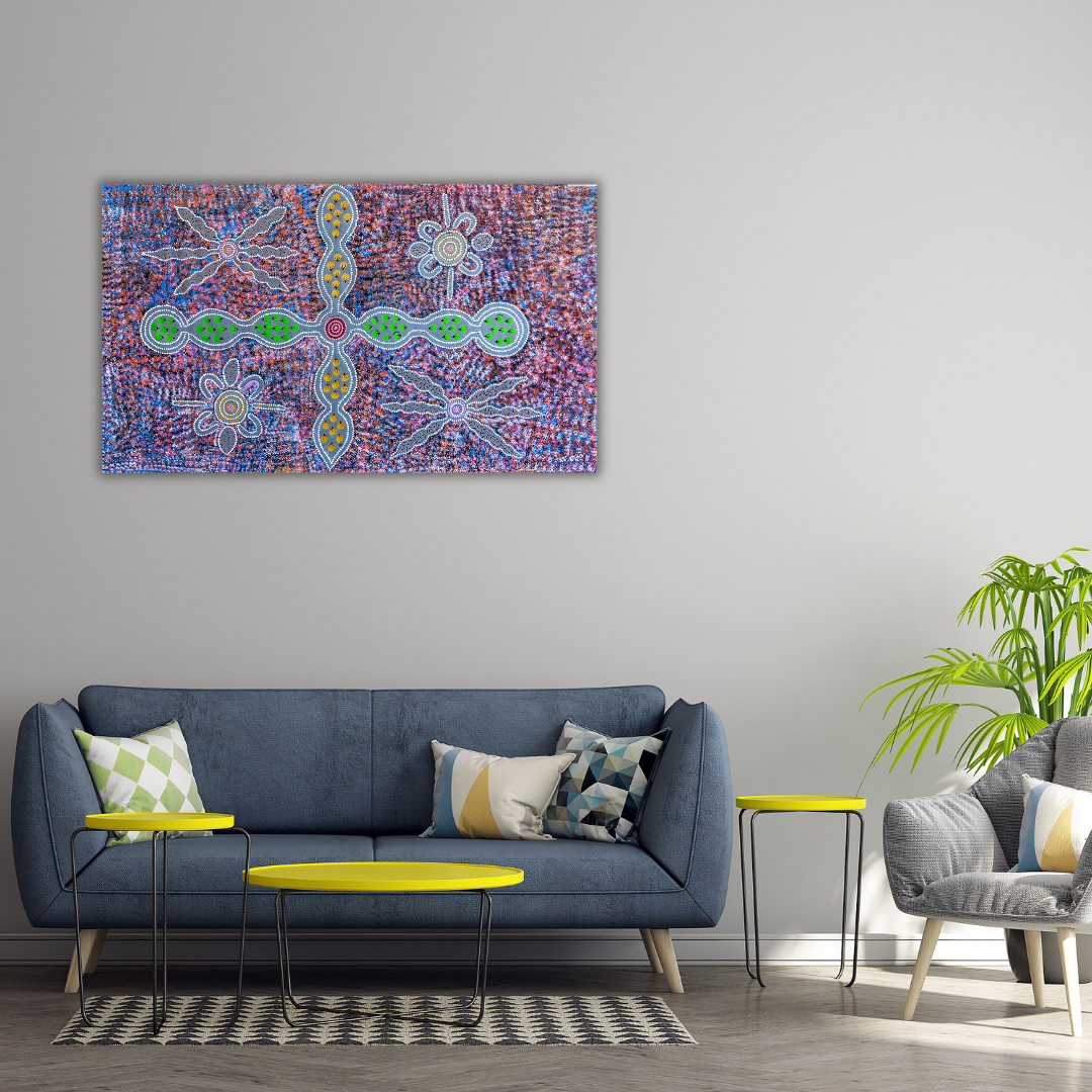 DoreenDixon #DoreenNakamarra #Willowra #Wirliyajarrayi #Warlipiri  #CaveDreaming #indigneous artist #aboriginal art #australian art #art for sale #painting for sale #art collector #innovative   #contemporary indigenous art #traditionalart #dreaming #altyerre aborigial art #art gallery #darwin gallery #art décor #interior design #family owned business #EthicallySourcedArt #direct from the artist #originalart #art #painting #wallart #homeart #officeart #unique art #DN196