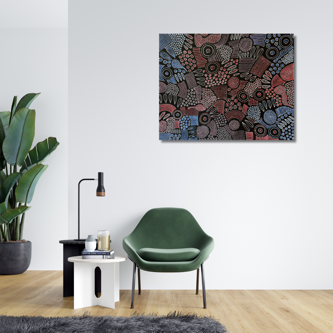 Anna Price, Anna Pitjara, Anna Petyarre, Anmatyerre, Utopia, Aboriginal Art, Indigenous Art, Aboriginal Art, Alice Springs, Northern Territory, Art for Sale, Painting for sale, Indigenous art for sale, Darwin Art Gallery, Dreaming, Dot art, Yam Seed, My Country, Women’s Dreaming, Altyerre Aboriginal Art, Famous Indigenous Artist, dot art painting