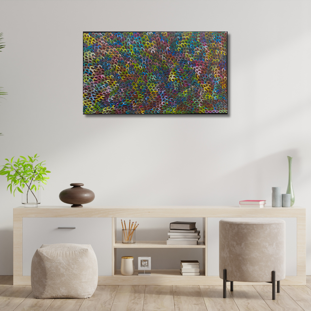 Anna Price, Anna Pitjara, Anna Petyarre, Anmatyerre, Utopia, Aboriginal Art, Indigenous Art, Aboriginal Art, Alice Springs, Northern Territory, Art for Sale, Painting for sale, Indigenous art for sale, Darwin Art Gallery, Dreaming, Dot art, Yam Seed, My Country, Women’s Dreaming, Altyerre Aboriginal Art, Famous Indigenous Artist, Yam Seeds