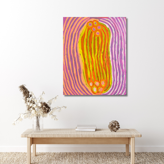 Makinti Napanangka, Western Desert, Pintupi, Indigenous art, Aboriginal art, Australian Art, Indigenous art for sale, art collector, dreaming, famous artist, art décor, interior décor, interior design, painting for sale, Darwin gallery, art gallery, altyerre aboriginal art, order or Australia, western desert art