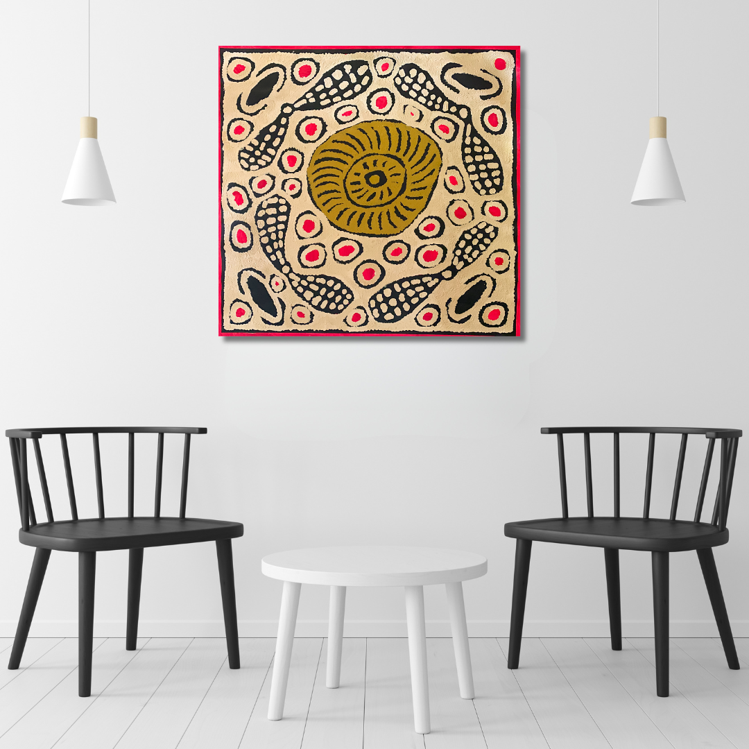 
susan gibson napaltjarri, susan gibson, susan napaltjarri gibson, womens ceremony, tingari, symbolism, iconography, kintore, pintupi, western desert art, northern territory, aboriginal art, indigenous art, australian art, traditional art, authentic art, ethical art, original art, art, painting, altyerre aboriginal art, darwin gallery, art gallery, art for sale, painting for sale, family business, wall art, decor, interior design, interior decor
