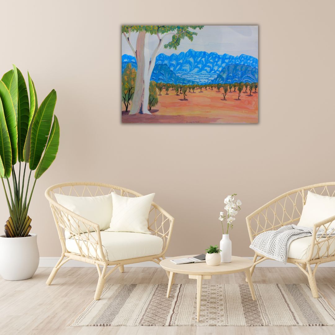 
Barry Entata, Watercolour artist, Hermannsburg, Ntaria, Northern Territory, Alice Springs, art, Art for sale, Painting, Painting for sale, indigenous art, Aboriginal Art, Australian art, Landscape artwork, Central Australian landscape, McDonnell Ranges, Kenneth Entata, Irene Mbitjana, Altyerre Aboriginal Art, art gallery, family business, Ethical art, original art, direct from the artist, décor, interior décor, wall art, office décor, interior decorating, darwin gallery, family business
