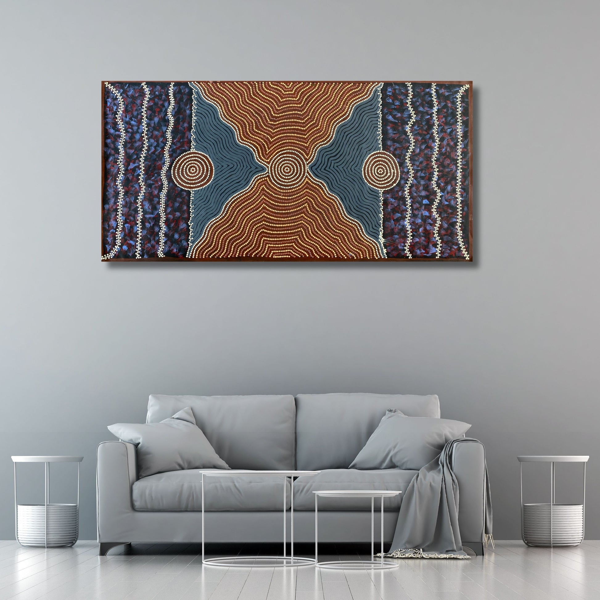 Glenda Campbell, Glenda Lee Campbell, Indigenous art, Aboriginal Art, Australian Art, Art, Art for Sale, Painting, Painting for Sale, wall art, dot art, dot painting, interior, interior decor, décor, office interior, home office, office décor, ethical art, original art, direct from the artist, art gallery, Darwin gallery, altyerre aboriginal art, art collector, art story, grandmothers country