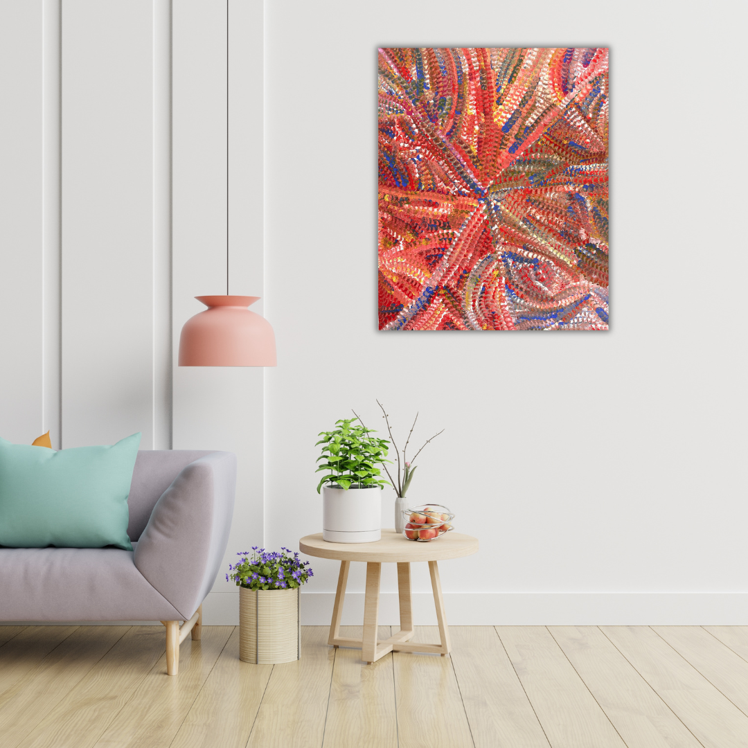 #dollymills #dollymillspetyarre #yamflower #womensdreaming #mycountry #altyerreaboriginalart #artgallery #darwingallery #familybusiness #indigenousart #aboriginalart #australianart #art #artforsale #painting #paintingforsale #wallart #decor #interiordecor #interiordesigner #colourful #artlover #authenticart #originalart #ethicalart 