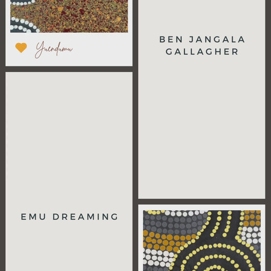 Yankirri + Emu +Pamapardu/Pamapadu + Termite + Country + Bush Tucker + Emu and Flying Ant/Termite Dreaming + Iconography + Symbolism + Yuendumu + Ben Jangala Gallagher + Dot Art + Warlpiri + Aerial Depiction + Topographic Art + Ochre Colours + Darwin Based Gallery + Indigenous Art + Aboriginal Art + Australian Art + Art for Sale + Painting for Sale + Art Story + Art Collector + Male Artist