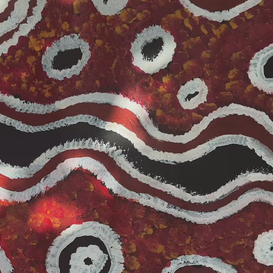 Pantjiti Mary Mclean, Kaltukatjara, docker river, western desert, Ngaatjatjarra, art for sale, indigenous art for sale, aboriginal art for sale, painting for sale, art decor,  interior decor, art work, art gallery, Altyerre aboriginal art, Darwin art gallery, painting, Australian art, dot art painting, art story , art collector, art lover, family business, ethical art, original art, famous artist, famous artist, direct from the artist, family business, knowledge, iconography, symbolism, story passed down
