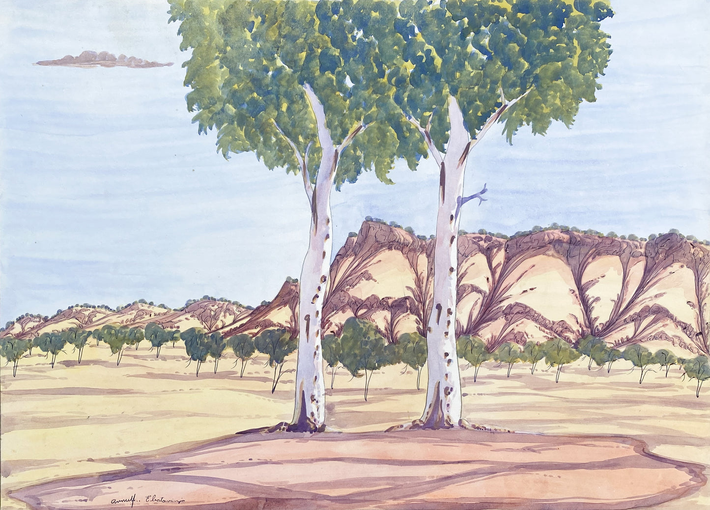 Arnulf Ebatarinja Watercolour Painting Indigenous Art Aboriginal Art Australian Art