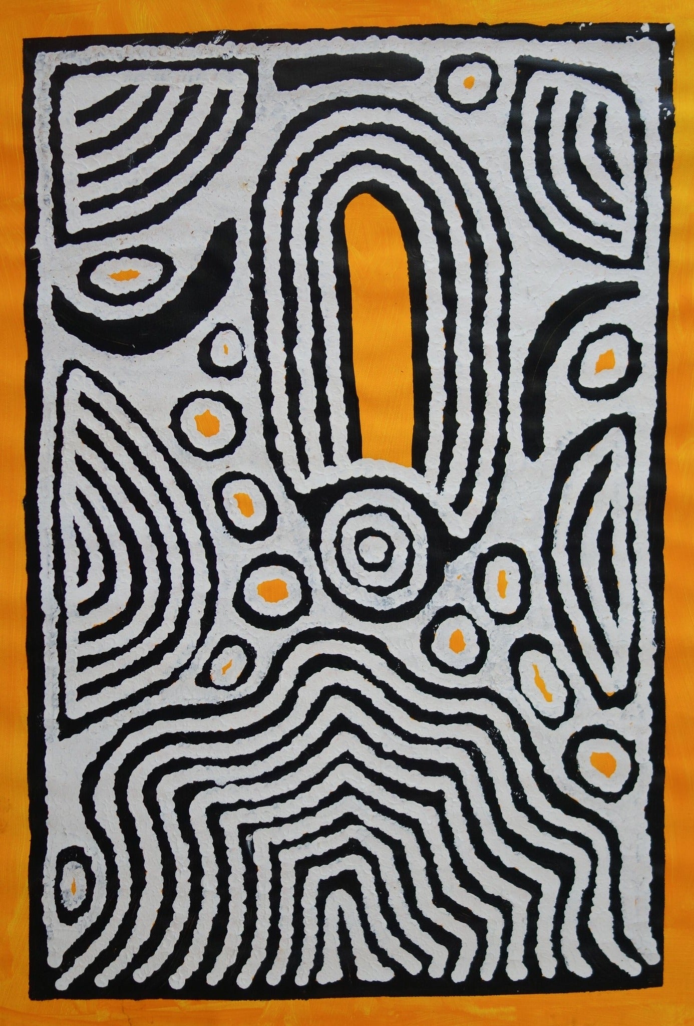 Barbara Napangarti Reid - Minyma Tingari  - Western Desert Afrt - Traditional Art - Symbolism - Iconography - Ochre Colours - Darwin Based Gallery - Altyerre Aboriginal Art - Indigeous Art - Australian Art 