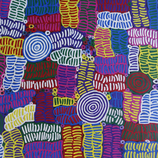 Betty Club Mbitjana - Utopia - Awelye - Women's Ceremony - Body Paint - Iconography - Symbolism - Art - Painting - Indigenous Art - Aboriginal Art - Australian Art - Darwin Based Gallery - Iconic