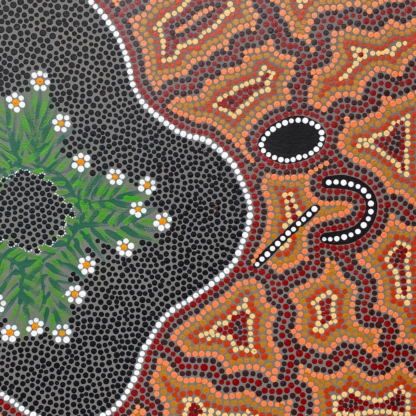 Doreen Nolan Nangala Wangunu Jukurrpa Small Black Seed Dreaming Aboriginal Art Indigenous Art Aboriginal Art Dot Painting Dot Art