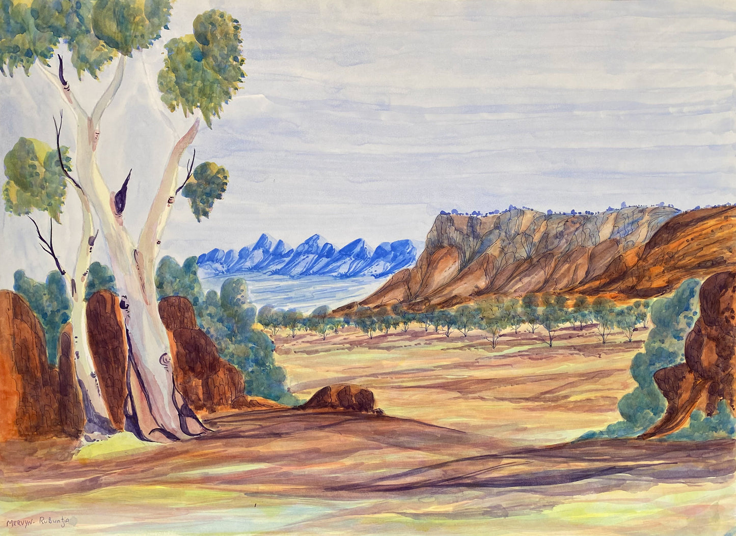 MERVYN RUBUNTJA - Central Australian Landscape